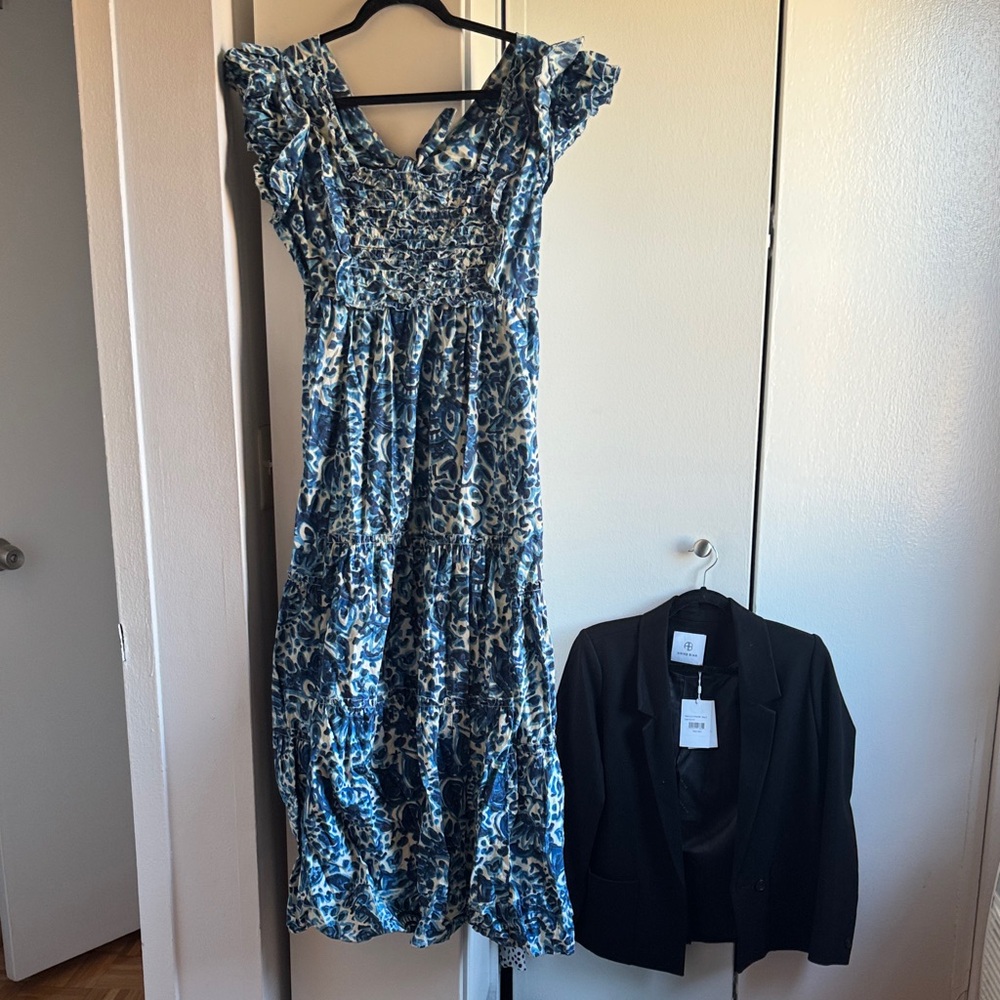 Love the Label Blue Patterned Midi Dress